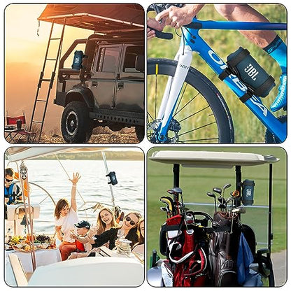 Portable Speaker Mount for Bike/Golf Cart/Boat Railing, Adjustable Strap Bike Speaker Holder Attachment for JBL Charge 5/Charge 6/Flip 5/Flip 6/Flip 7/Beats Pill