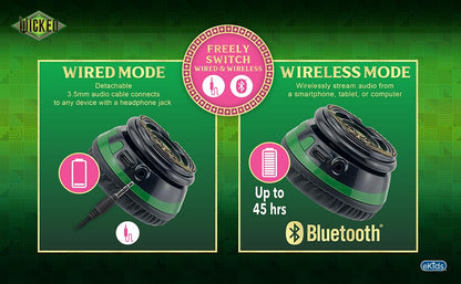 Wicked Elphaba Bluetooth Headphones for Kids, Wireless Headphones for School, Home, or Travel (Wicked Elphaba) - color: Wicked Elphaba