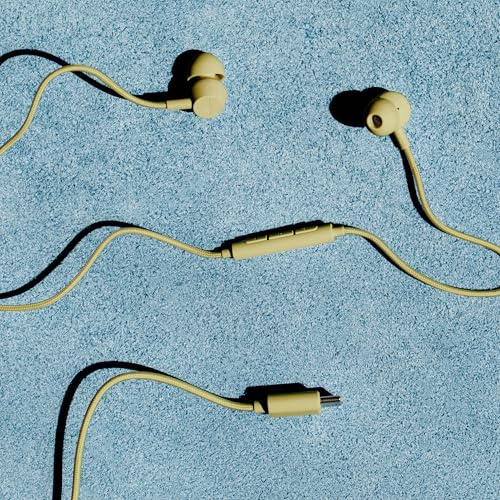 Sudio V3 Essential Wired Earbuds | in Ear Headphones with Cable and USB-C Connector | Tangle-Resistant Braided Cable | Built-in Microphone | IPX4 Water Resistant | No Charging Needed | (Yellow) - color: Yellow