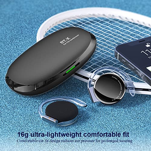 Micool Clip on Headphones Bluetooth V5.3, On Ear Headphones Wireless with Earhooks, Open Ear Sports Headset Bluetooth with 4 Microphones, Earphones Noising Cancelling/Long Battery Life - color: grey&silver&black