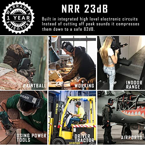 PROHEAR Digital Electronic Shooting Ear Protection 5X Sound Amplification Earmuffs, 23dB NRR Low Profile Noise Reduction Hearing Protection for Gun Range and Hunting, Black - style: Electronic 2.0 - Black