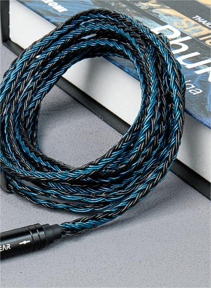 keephifi 6ft IEM Cable 2 Pin 3.5mm, KBEAR ST16-Plus 2m Upgrade 16-Strand Headphone Extension Cable, Silver-Plated Earbuds Wire for Truthear Hexa/Zero, Simgot EW100P, Moondrop blessing2 - color: BlackBlue, style: 3.5 2PIN