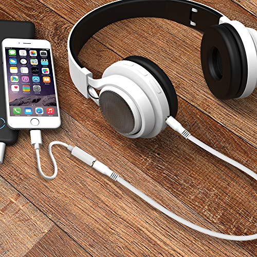 Headphone Adapter MFi Certified Lightning to 3.5 mm Audio Connector Compatible with iPhone 14 13 12 11 Pro XR XS Max X 8 7 (White)
