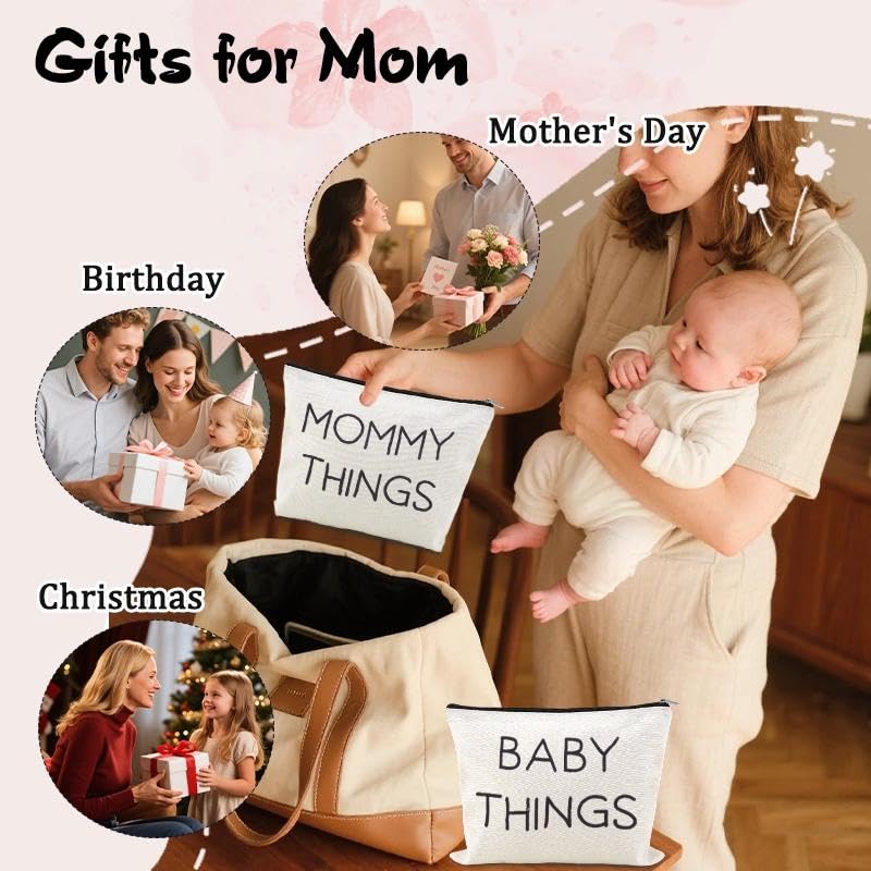 Mommy Things Baby Things Pouch Bags Stuff for Mom After Having a Baby Bag Gift New Mother Gifts After Giving Birth Pregnancy Essentials for Expecting Mom Gift Bag Mommy to Be Postpartum Mama Pouch - color: Mommy Things Baby Things Pouch Bags