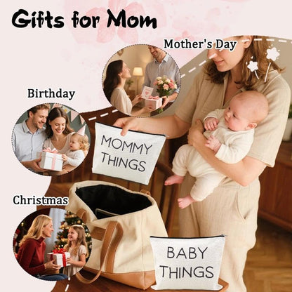 Mommy Things Baby Things Pouch Bags Stuff for Mom After Having a Baby Bag Gift New Mother Gifts After Giving Birth Pregnancy Essentials for Expecting Mom Gift Bag Mommy to Be Postpartum Mama Pouch - color: Mommy Things Baby Things Pouch Bags