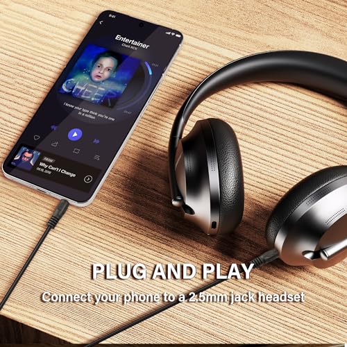 2.5mm to 3.5mm Aux Audio Cable，2.5mm TRS Male to 3.5mm TRS Male Stereo Headphone Audio Replacement Cord for Phones, Headphones, Speakers(1.5m)