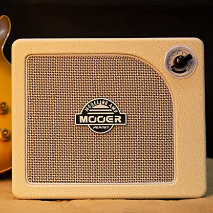 MOOER Guitar Amplifier Combo 15W, Practice Amp with 9 Digital Amp Models, 6.5" Speaker, Bluetooth, Headphone Output, for Electric/Acoustic Guitar and Bass-Hornet White - color: white
