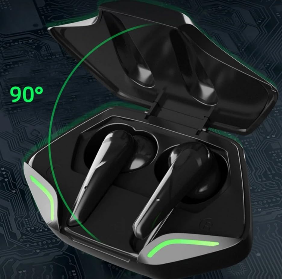 Kaindy Bluetooth 5.2 Wireless Earbuds Gaming Earphones, 45ms Low Latency Stereo HiFi Sound Quality & Deep Bass Earphone, True Wireless Earbuds for Android and iPhone (Black)