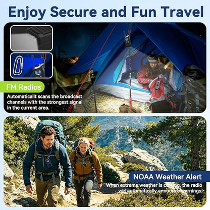 SAMCOM Commercial Walkie Talkies Long Range IP67 Waterproof Rugged Radio | AI Noise Reduction NOAA Weather FM Radio SOS Flashlight Group Repeater Capable Floats 2 Packs for Security School Church