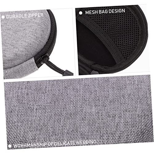 Nylon Earphone Storage Box with Lanyard, Silver