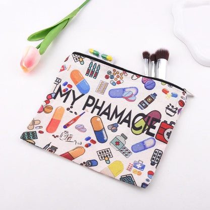 Pharmacy Technician Makeup Bag Pharmacist Graduation Retirement Appreciation Gifts Pharmacy Medication Storage Pharmacist Student Essentials Medical Zip Bag Travel Pharmacie Toiletry Cosmetic Pouch - color: Pharmacy Technician Makeup Bag
