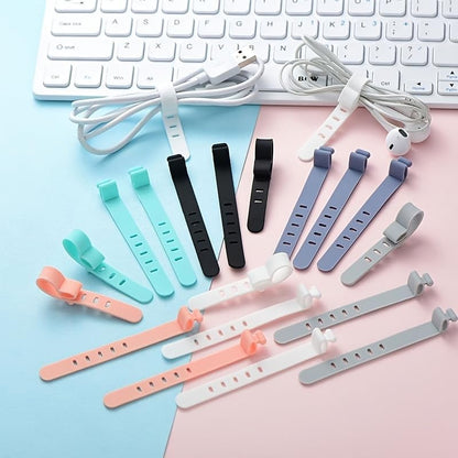 6-Piece Silicone Cable Organizer Boxes – Keep Earphones, Chargers & Cables Neat, Accessible & Tangle-Free - color: color mixing