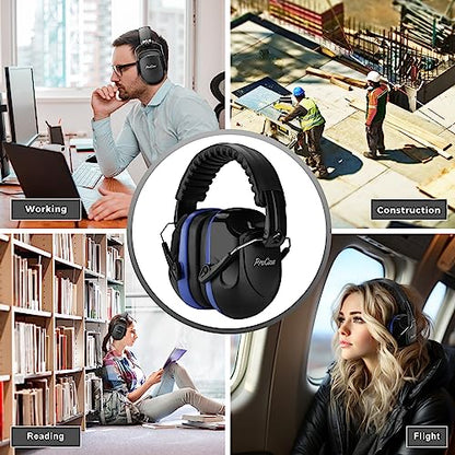 ProCase NRR 28dB Noise Reduction Ear Muffs, Foldable Adjustable Noise Cancelling Headphones - color: 1 - Blue