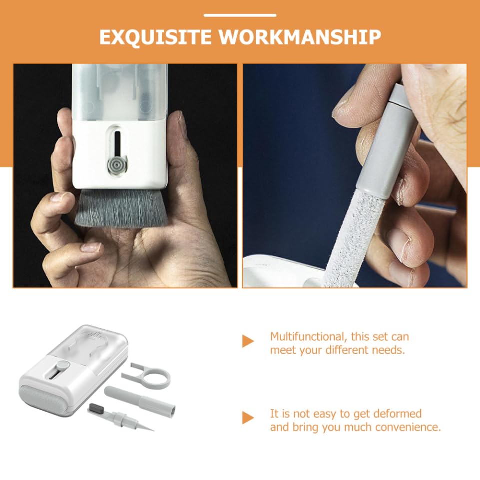 SUPVOX 1Set Multifunctional Earphone Cleaning Kit Durable Brush Cloth for Headphones Mobile Phones Computers and Cameras Deep Cleaning Tools with Soft Bristles for Dust