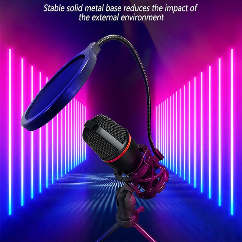 USB Microphone Kit, Plug and Play Streaming Microphone with Desktop Stand for Gaming, Podcast, Recording, and Online Meetings on Laptop and PC