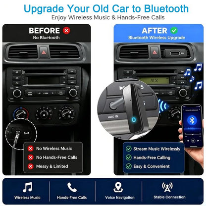 Bluetooth 5.4 AUX Adapter for Car, 2 in 1 Bluetooth Transmitter Receiver for TV Headphones Home Stereo Speaker, Hands-Free Calls, 3.5mm Wireless Audio Adapter - color: Black