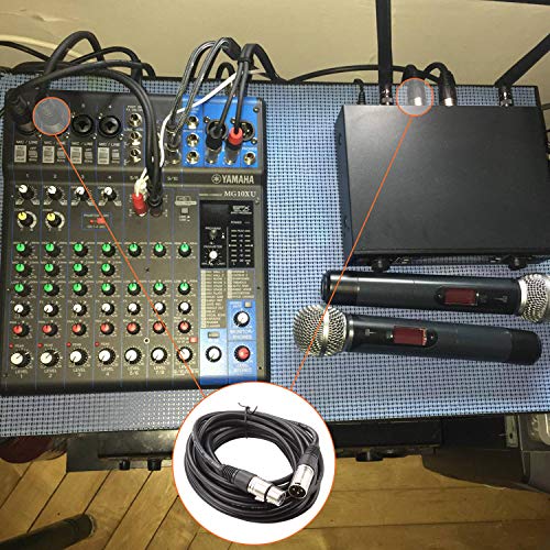 ABuff 5 Pack 20ft XLR Cable, Profession Balanced 3 Pin DMX Cables Male to Female, XLR Microphone Cable Patch Cables for Microphone, Audio, Guitar, Speaker