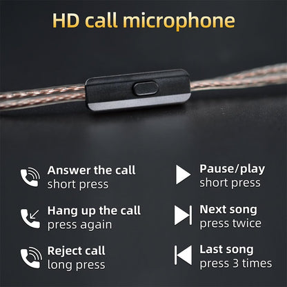 2Pin 0.75MM Oxygen-Free Copper Transparent Earphone Replacement Cable in-Ear Headphone Upgrade Cable for KZ ZS10 ZST ZSR ED12 EDX ES4 ES3 AS06 BA10 AS10 ZST-X Headphones (with Mic, B Pin) - size: B Pin, style: With Mic