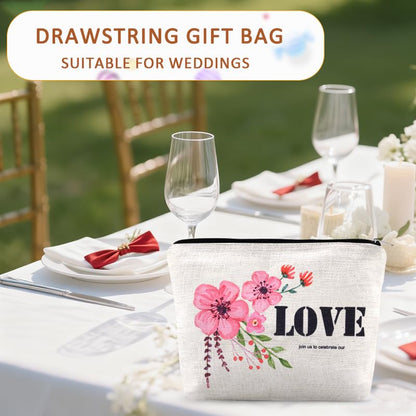 Engagement Wedding Party Makeup Bags Celebrate Bridal Shower Toiletry Bag Friends Bridesmaid Gifts from Bride Marriage Favor Bags Pouch Newlywed Supplies Greeting Bag for Wedding Guest Souvenir Gifts - color: Wedding Favor Makeup Bags