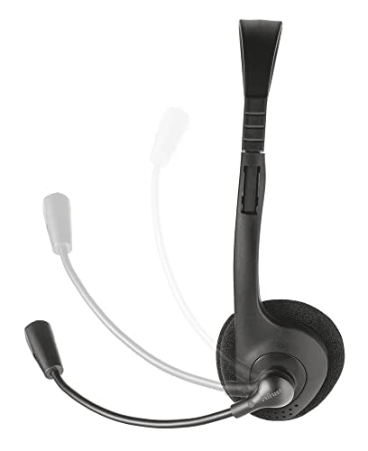 Trust Primo Chat On Ear Wired Headset for PC and Laptop, Black | Lightweight and adjustable design, 3.5 mm cable of 1.8 m