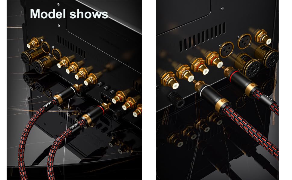 Auidophile 2RCA Male to 2RCA Male Stereo Subwoofer Audio Cable,Hi Fi, 3U Gold Plated | 4N Oxgen-Free Copper Core (1.6 Feet (0.5M)) - size: 1.6 Feet
