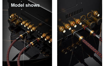 Auidophile 2RCA Male to 2RCA Male Stereo Subwoofer Audio Cable,Hi Fi, 3U Gold Plated | 4N Oxgen-Free Copper Core (1.6 Feet (0.5M)) - size: 1.6 Feet