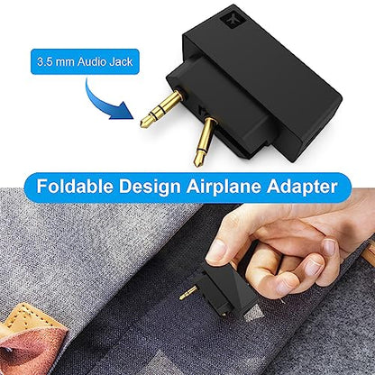 Bluetooth Airplane Adapter for Headphones,in-Flight Bluetooth Audio Adapter with 3.5mm Jack on Airplanes/Gym/TVs/Gaming/PC/iPad/PS5