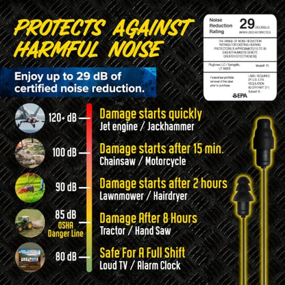 Plugfones Liberate 2.0 Bluetooth Hearing Protection Earplug Headphones | 29dB NRR Foam Ear Plugs, OSHA Compliant Safety Work Headphones, Wireless Earbuds, Mic, Construction, Factory, Black, Gray - color: Black/Gray
