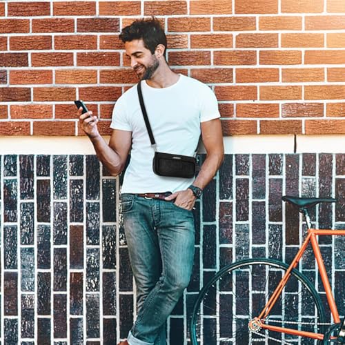 co2CREA Soft Silicone Case Replacement for Bose SoundLink Flex Bluetooth Portable Speaker (Silicone Case, Black Case) | Adjustable Shoulder Strap, Crossbody Carrying, Aluminum Carabiner, Lightweight - color: Black Case