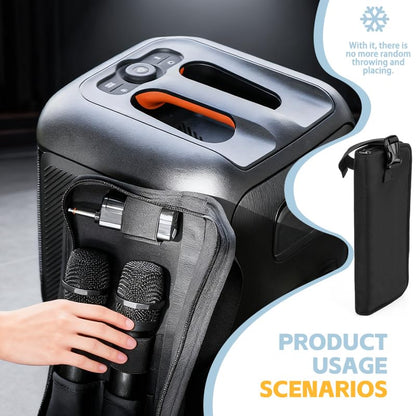 Wireless Microphone Storage Bag, Protective Carrying Case for JBL, BOSE Dual Handheld Mic, Dual Mic Bag with Portable handle, Compatible with max 9.84-inch Dual Wireless Mic-Bag Only