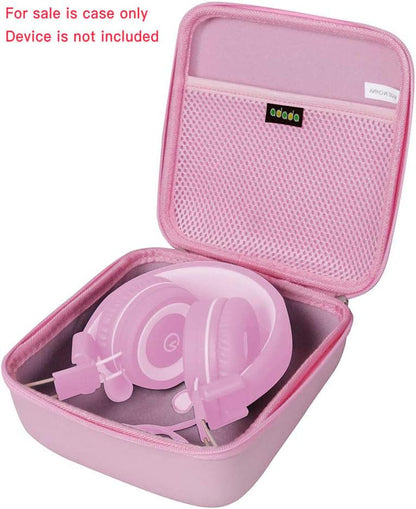 Adada Hard Travel Case for noot Products K11/Elecder i37 Kids Headphones(Only Case) (Pink) - color: Pink