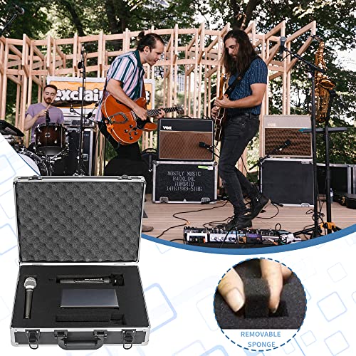 17 Inch Hard Shell Carrying Case | Ideal for Wireless Mic System Storage & Camera Gear Transportation with Customizable Pre-Diced DIY Foam - size: Inner：16.5''X 12''X 4.6''