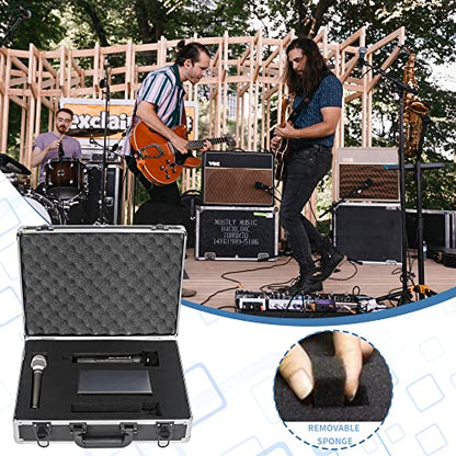 17 Inch Hard Shell Carrying Case | Ideal for Wireless Mic System Storage & Camera Gear Transportation with Customizable Pre-Diced DIY Foam - size: Inner：16.5''X 12''X 4.6''