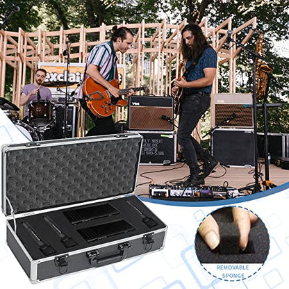 20 Inch Hard Carrying Case | Ideal for Wireless Mic System Storage & Camera Gear Transportation, Aluminum Alloy Sturdy Build, Customizable Pre-Diced Foam - size: Inner：19.6''X 9.6''X 5.6''
