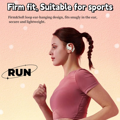Open Ear Earbuds, True Wireless Headphones with Earhooks | Bluetooth 5.3 Air Conduction Sport Headphones | IPX4 Waterproof, Lightweight with Microphone