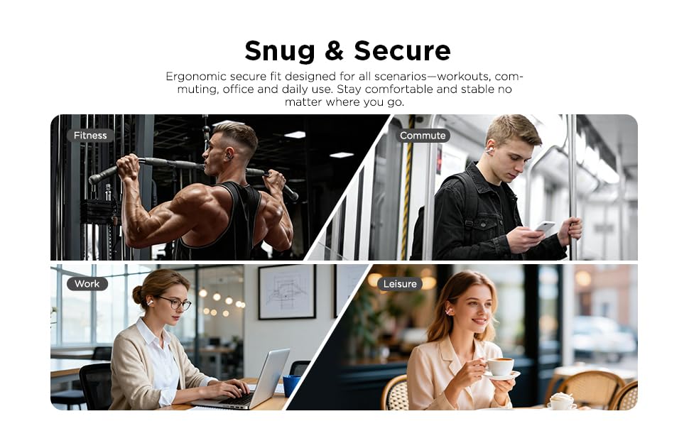 Lenovo Open Ear Clip On Earbuds X500 Bluetooth 6.0 Wireless Earbuds with 11 mm Drivers, Open Ear Ergonomic Design, Dual Device Connectivity, Built in Mic, Fast Charge, White - color: White