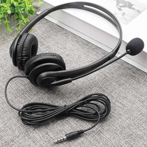 On Ear Corded Headphones with Built in Microphone 3.5mm Connection Comfortable for Music Calls Learning and Office Use