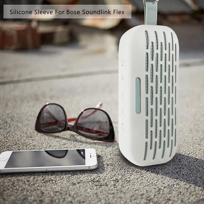 Silicone Protective Case Cover Sleeve Shell for Bose Soundlink Flex Speaker Frame Case Bag Skin Box Accessories - color: White