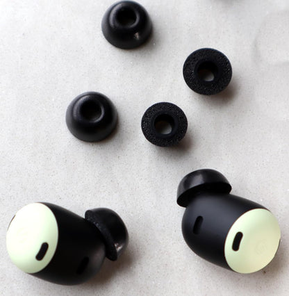 A-Focus [6 Pairs] Pixel Buds Pro 【 Memory Foam & Silicone 】 Ear Tips, Soft Replacement Comfortable Earbuds Eartips Gel Compatible with Google Pixel Buds Pro 126724 Black