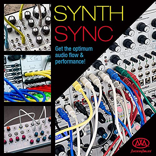 AxcessAbles 3.5mm TS Patch Cables | 1/8 Inch TS Aux Cable Pack (1ft, 6 Pack) | Eurorack Synthesizer Audio Cables | Multicolor Unbalanced Patch Cables - size: 1ft