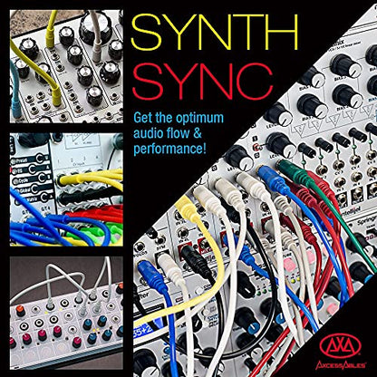 AxcessAbles 3.5mm TS Patch Cables | 1/8 Inch TS Aux Cable Pack (1ft, 6 Pack) | Eurorack Synthesizer Audio Cables | Multicolor Unbalanced Patch Cables - size: 1ft