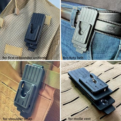 Tactical Mic Clip, 360 Degrees Rotating Quick Release Two-Way Radio Microphone Clip for Duty Belt