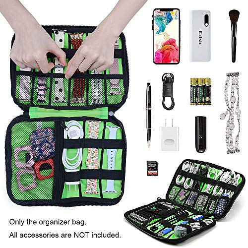 baozai Smart Watch Bands Organizer, Waterproof Portable Electronics Travel Accessories Organizer Bag for Watch Bands, Cable, Charger, Headset, SD Card, Pink