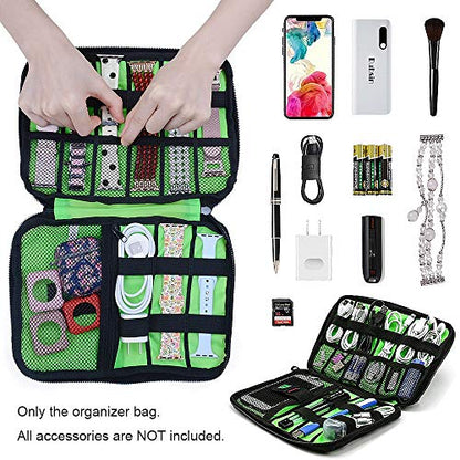 baozai Smart Watch Bands Organizer, Waterproof Portable Electronics Travel Accessories Organizer Bag for Watch Bands, Cable, Charger, Headset, SD Card, Pink