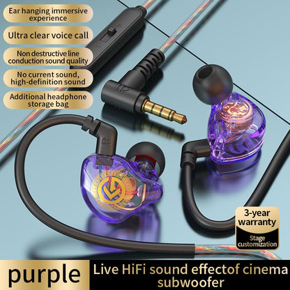 Wired Gaming Earbuds with Mic, Japan Tuning Tech, Deep Bass & HiFi Sound, Noise Isolating in-Ear Headphones, Zero-Lag for Gaming, Crystal-Clear Calls, Laptop, Switch - 3.5mm Purple - color: Purple