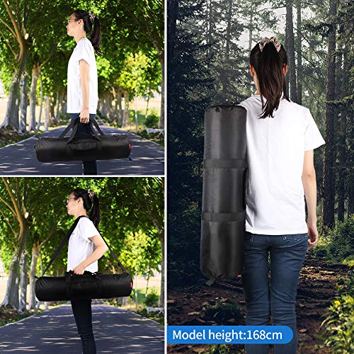 HEMMOTOP Tripod Bag All-Around Thick Padded Case Portable 25.6x7 in R06518 | Heavy Duty, Nylon, Hand-Held and Shoulder-Back, 2 Zippered Pockets, for Carrying Speaker Stand, Mic Stand, Telescope - size: 25.6" L x 7" D