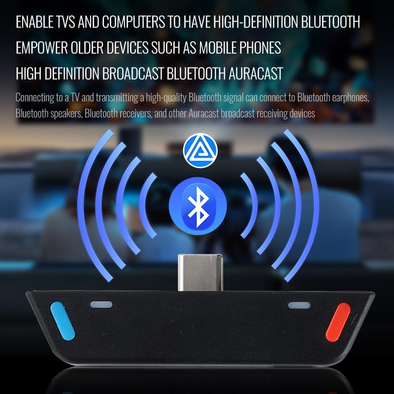 Le Audio USB C Bluetooth 5.4 Transmitter for Mobile/Game Player/PS5 to Wireless Headphones Earbuds, LDAC/AptX Lossless/Adaptive/Low Latency/Auracast