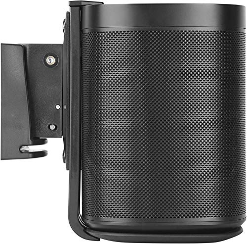 ynVISION.DESIGN Wall Mount for Sonos One, One SL, Play:1, 2 Pack, Black | Tilt 18° and swivel right or left 45°, cable management, hardware included for drywall, brick, and wood stud walls - color: Black