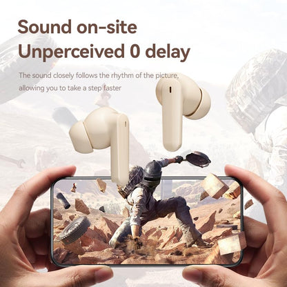 Wireless Earbuds, Bluetooth 5.4 Headphones Stereo Bass with Noise Cancelling Mic, Playtime in Ear Ear Buds with LED Power Display Charging Case, IPX7 Waterproof , for Sports Work Gaming (beige) - color: Beige