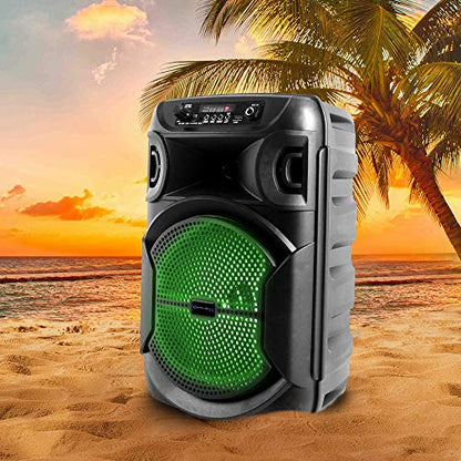 Technical Pro 8 Inch Portable 800 W Bluetooth Speaker w/Woofer & Tweeter | Festival PA LED Speaker with Bluetooth/USB Card, True Wireless Stereo, 30 Feet BT Range - style: Speaker